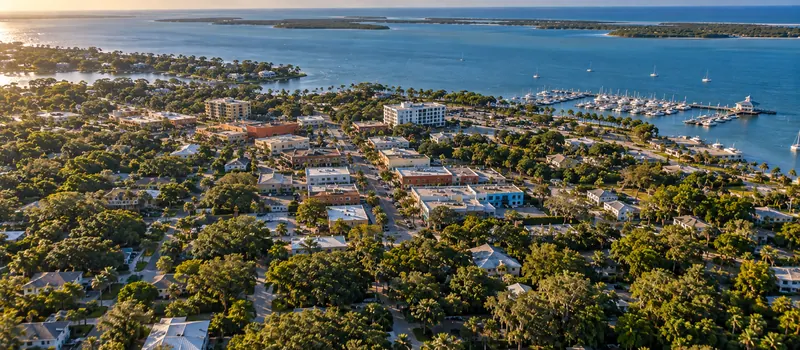 Aerial view of Dunedin, FL