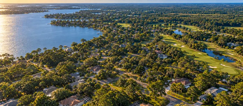Aerial view of East Lake, FL