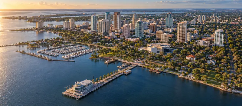 Aerial view of Saint Petersburg, FL